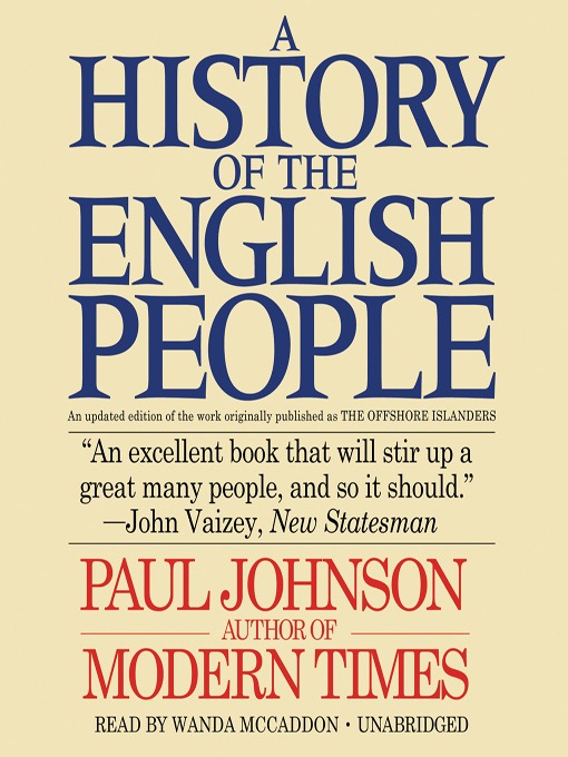 Title details for A History of the English People by Paul Johnson - Available